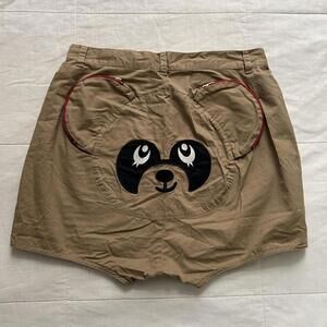 Candy Striper tan shorts with panda bum design Size Small